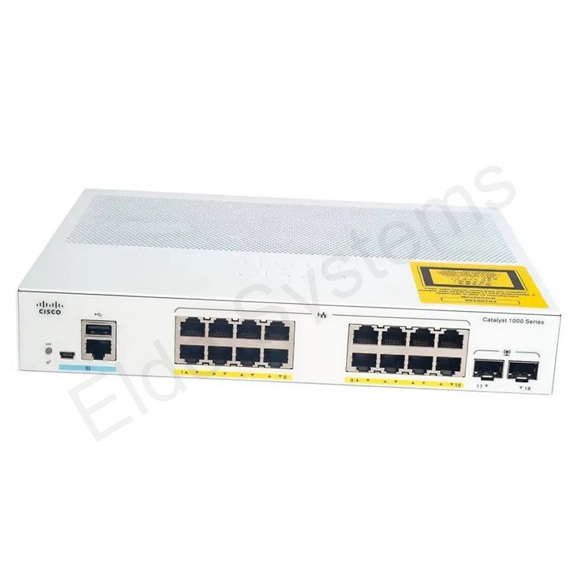 Cisco C1000 16x 10/100/1000 Ethernet PoE+ ports and 120W PoE budget, 2x 1G SFP uplinks switch C1000-16P-2G-L