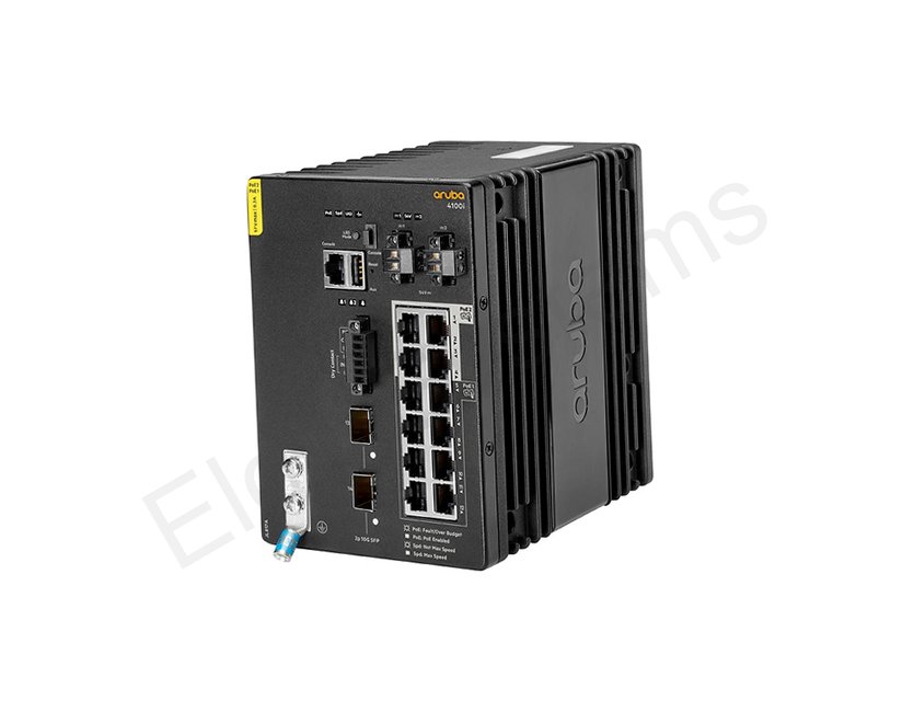 HPE Aruba Networking JL817A 4100i 12-Port Gigabit PoE DIN Mount Switch with 2 SFP+